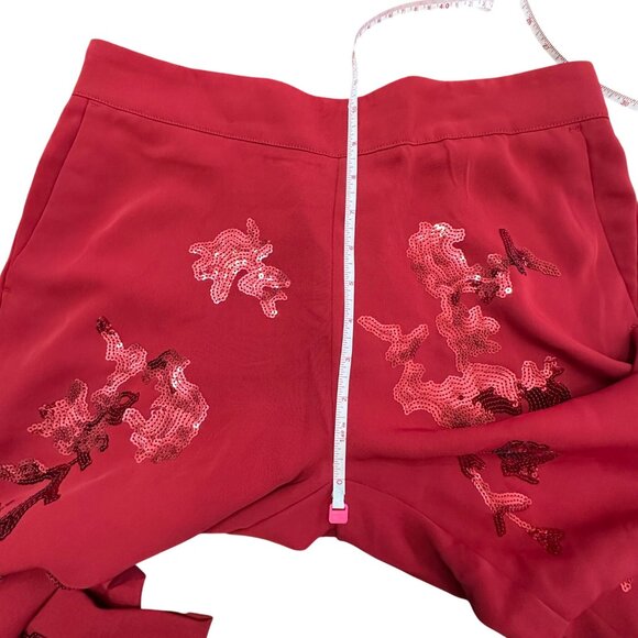 Chico's Pants Size 0 P NWT Red Pull On Sequin Wide Leg Holiday Red Allure Petite - Picture 7 of 12